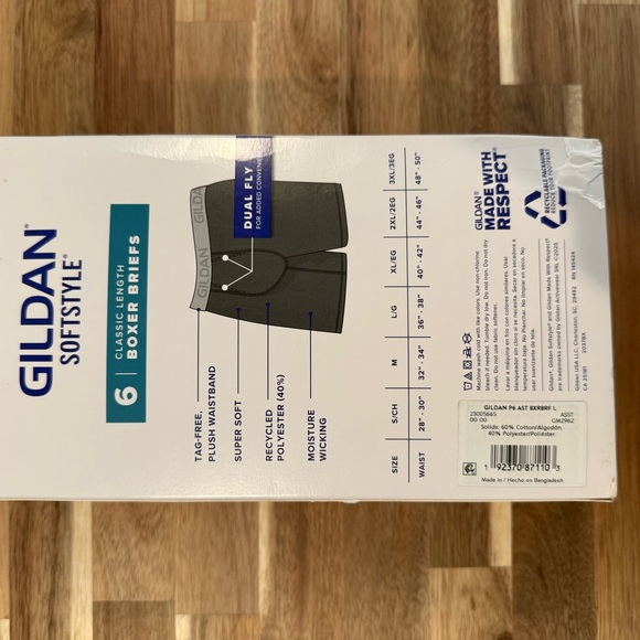 Gildan Boxer Briefs [5]-Pack - Light Blue, Black, Gray - Picture 7 of 9